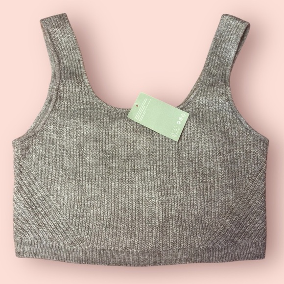 H&M Gray Ribbed Crop Tank Top - Picture 2 of 5